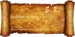 Saffer Kitti névjegykártya