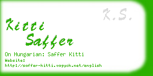 kitti saffer business card
